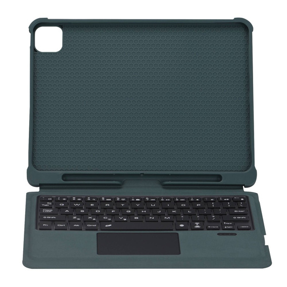 Etui z klawiaturą do iPad Air 10.9" 2022/2020 (5/4 gen.), TouchPad Pen Slot, zielone