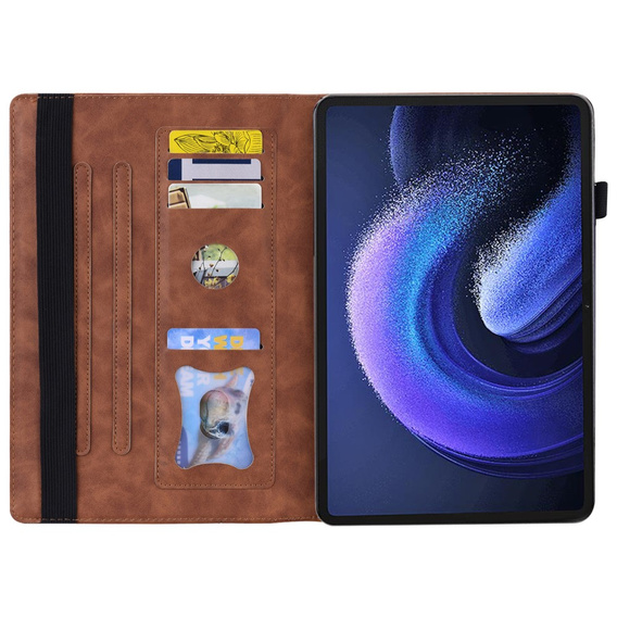 Etui do Xiaomi Pad 6, Classic, z miejscem na rysik, brązowe