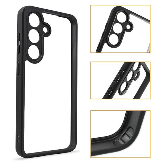 Etui do Samsung Galaxy S24+ Plus, Fusion Hybrid, z ochroną aparatu, przezroczyste / czarne