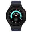 Pasek silikonowy do Samsung Galaxy Watch 4/5/6/7/FE 40/42/43/44/45/46/47mm, Granatowy / czarna klamra
