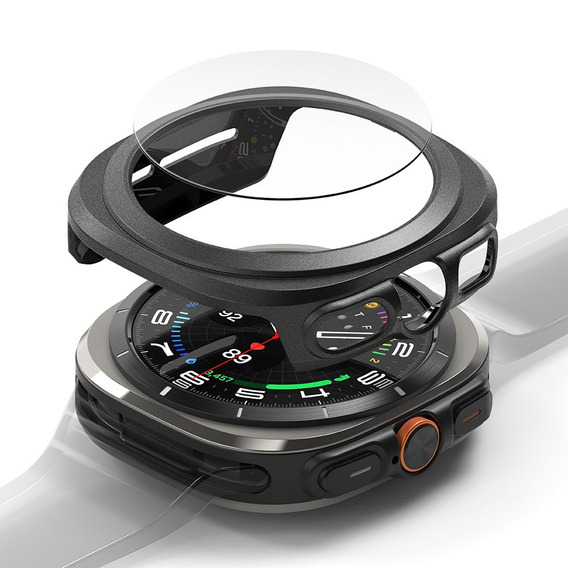 Etui Ringke do Samsung Galaxy Watch Ultra 47mm (2025 / 2024), Slim, czarne + Szkło Hartowane
