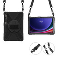 Etui pancerne do Samsung Galaxy Tab S9 FE+ / S9+ / S8+ / S7+, ochronne 360 z miejscem na rysik, Czarne