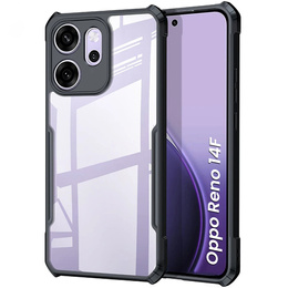 Etui do Oppo Reno 14F, wzmocnione, przezroczyste z czarnymi bokami