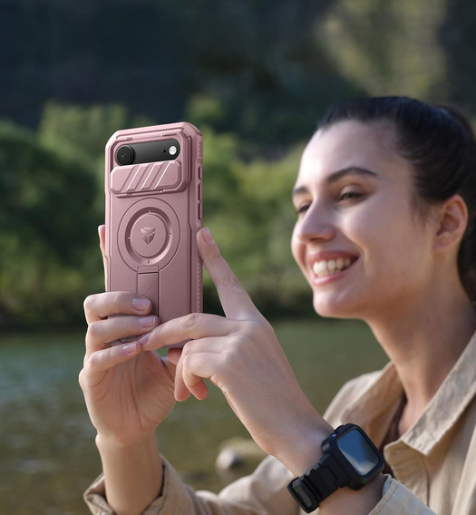 Etui Dexnor pancerne z podstawką i przesłoną aparatu, do MagSafe do iPhone 17 Air