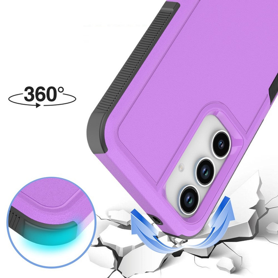 Etui pancerne do Samsung Galaxy A55 5G, Dual Shockproof, fioletowe