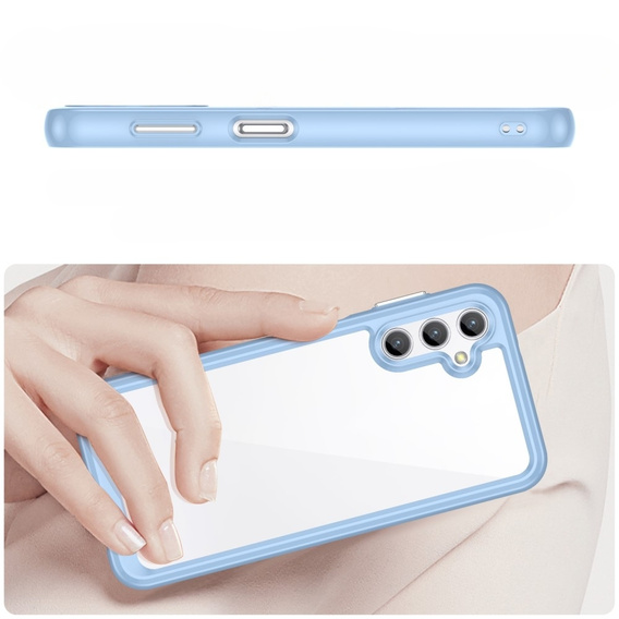 Etui do Samsung Galaxy A14 4G/5G, Fusion Hybrid, przezroczyste / niebieskie