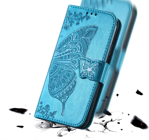 Etui z klapką do Realme 12 Pro 5G / 12 Pro+ 5G, Butterfly, niebieskie