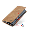 Etui CASEME do Xiaomi 12T / 12T Pro, Leather Wallet Case, brązowe