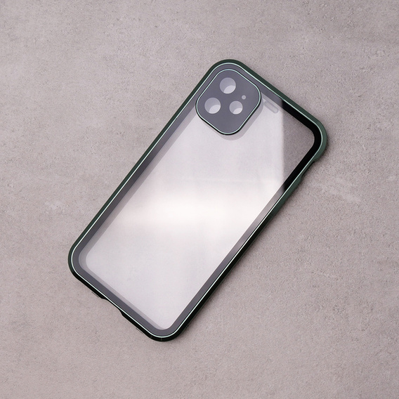Etui do iPhone 11, Magnetic Dual Glass, zielone