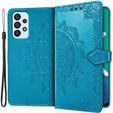 Zestaw Etui z klapką do Samsung Galaxy A53 5G, Mandala, Niebieskie + Szkło 
