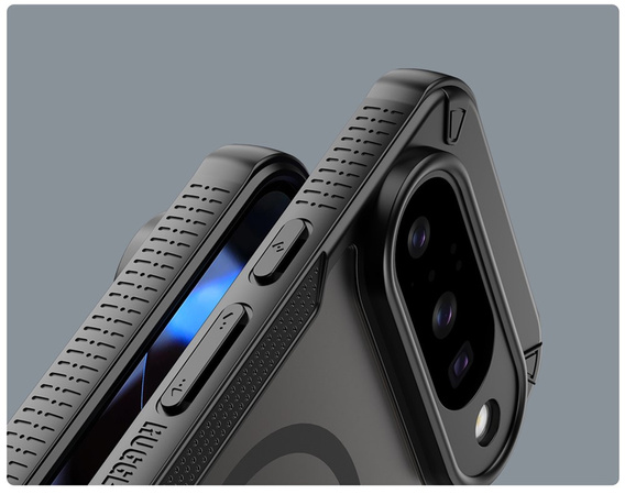 Etui pancerne do Google Pixel 10 Pro XL, do MagSafe, matowe, czarne