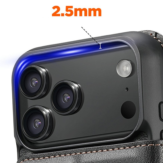 Etui z klapką 2w1 do iPhone 17 Pro Max, SUTENI, do MagSafe, czarne