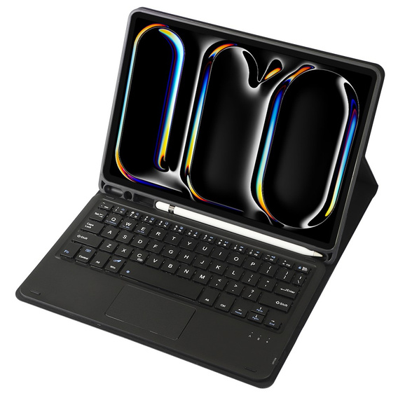 Etui z klawiaturą do iPad Pro 11" 2024 (5 gen.), Leather Pen Slot TouchPad, czarne