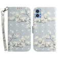 Etui z klapką do Motorola Moto E22 / E22i, Wallet, Magnolia Flowers szare