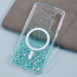 Etui do Samsung Galaxy S24, Glittery, do MagSafe, zielone