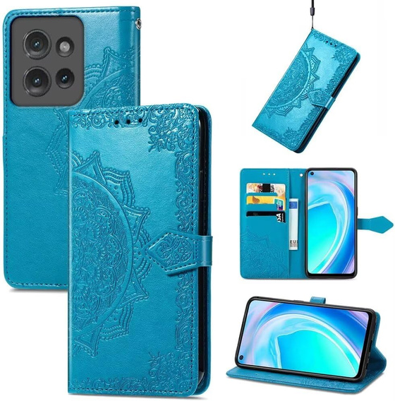 Etui z klapką do Motorola Edge 50 Neo / Motorola ThinkPhone 25, Mandala, niebieskie