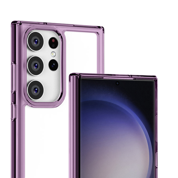 Etui do Samsung Galaxy S23 Ultra, Fusion Hybrid, przezroczyste / fioletowe