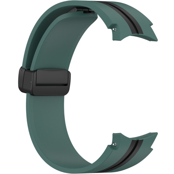 Pasek Silikonowy do Samsung Galaxy Watch 4/5/6 40/42/43/44/45/46/47mm, Zielony / Czarny