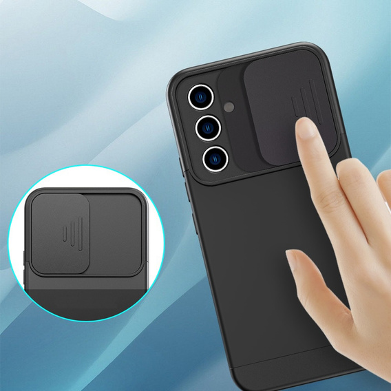 Zestaw Etui do Samsung Galaxy A54 5G, ERBORD Cam Slider, czarne + szkło