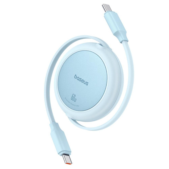 Baseus Free2Pull Mini – zwijany kabel USB-C 60W 1m - niebieski