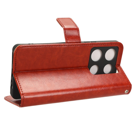 Etui z klapką do Infinix Note 30 Pro 4G, Crazy Horse Wallet, brązowe