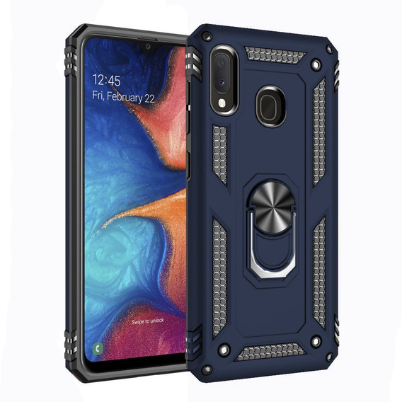 Etui pancerne do Samsung Galaxy A20E, Nox Case Ring, niebieskie