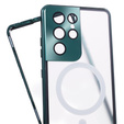 Etui Magnetic Dual Glass MagSafe do Samsung Galaxy S21 Ultra, zielone