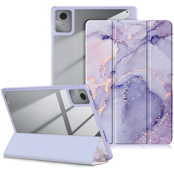Etui Smartcase Hybrid do Lenovo Tab M11, z miejscem na rysik – fioletowe Marble