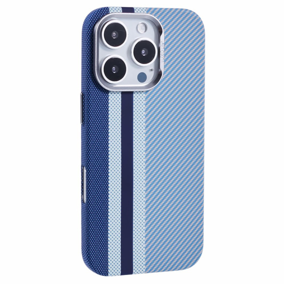 Etui do iPhone 16 Pro, Carbon Fiber MagSafe, niebieskie