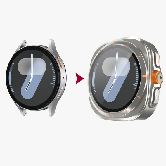 2w1 Etui + Szkło Hartowane do Samsung Galaxy Watch 7 40mm, Tytanowe złoto