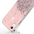 Etui do iPhone XR, Glittery, różowe