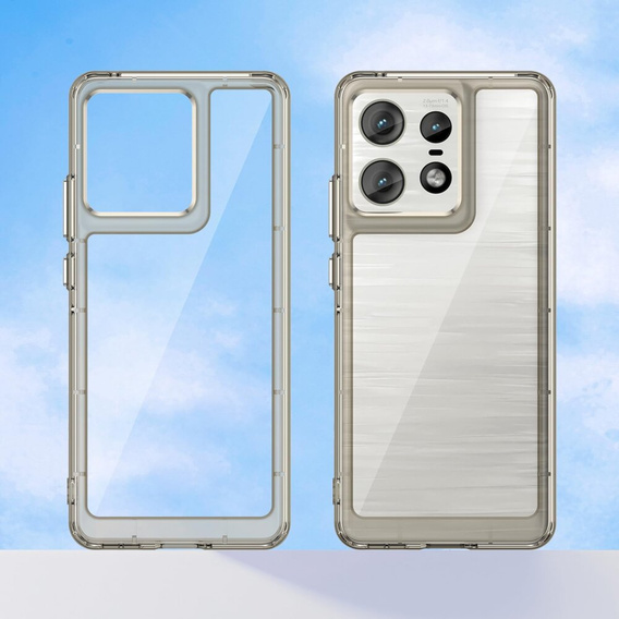Etui do Motorola Edge 50 Pro, Fusion Hybrid, przezroczyste / szare