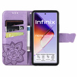 Etui z klapką do Infinix Note 40 Pro Plus, Butterfly, fioletowe