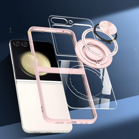 Etui do Samsung Galaxy Z Flip7 FE / Z Flip6, Corners Dropproof, do MagSafe, przezroczyste / różowe
