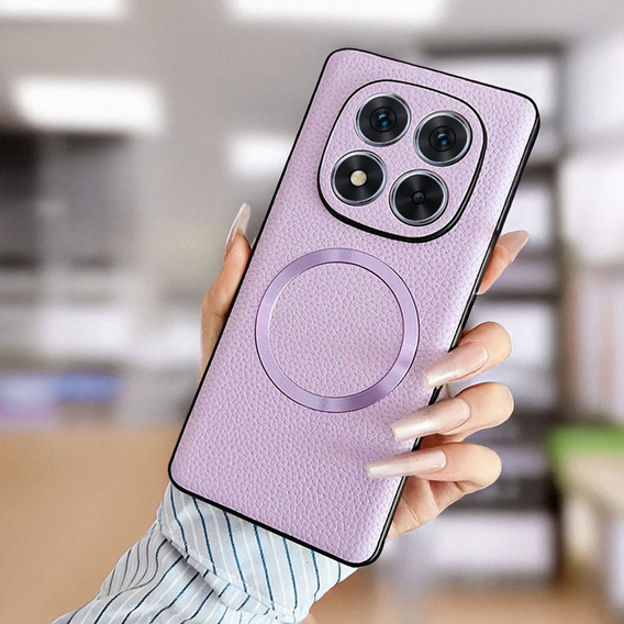 Etui do Xiaomi Redmi Note 14 Pro 5G, Leather Hybrid MagSafe, fioletowe