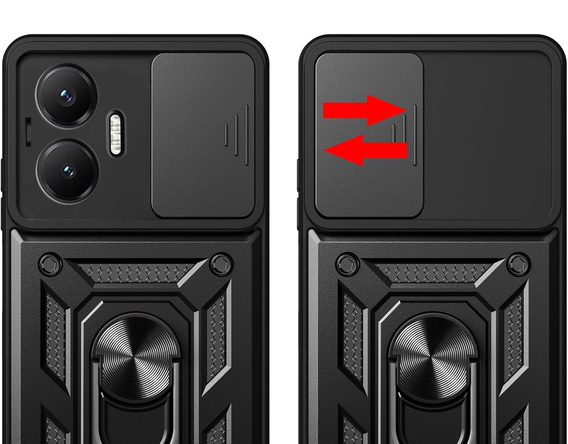 Etui pancerne do Xiaomi Poco F7, CamShield Slide, czarne