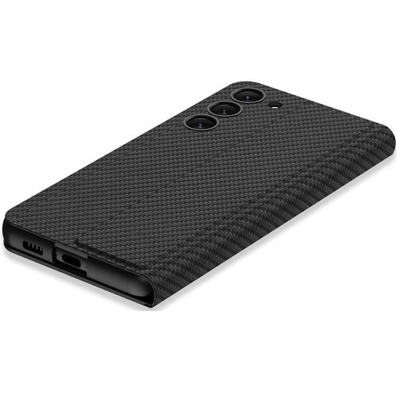 Etui z klapką do Samsung Galaxy S23 Plus, GKK Leather, carbon czarne