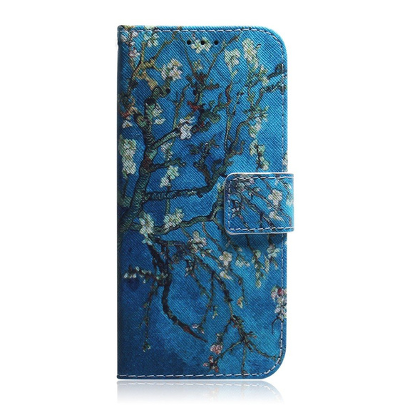 Etui z klapką do Huawei P30 Lite, Wallet, Sakura niebieskie
