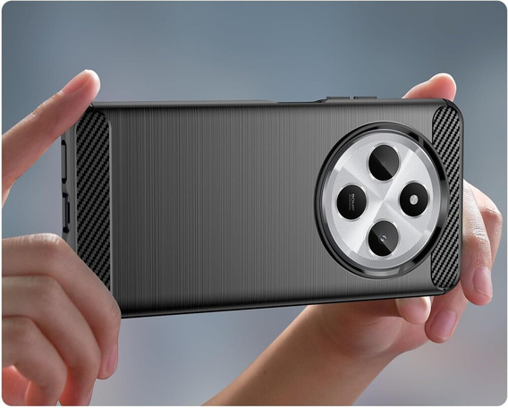 Etui do Xiaomi Redmi 14C / Xiaomi Poco C75, Carbon, czarne