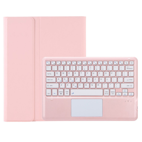 Etui z klawiaturą do Samsung Galaxy Tab S9+, Leather Pen Slot TouchPad, różowe rose gold