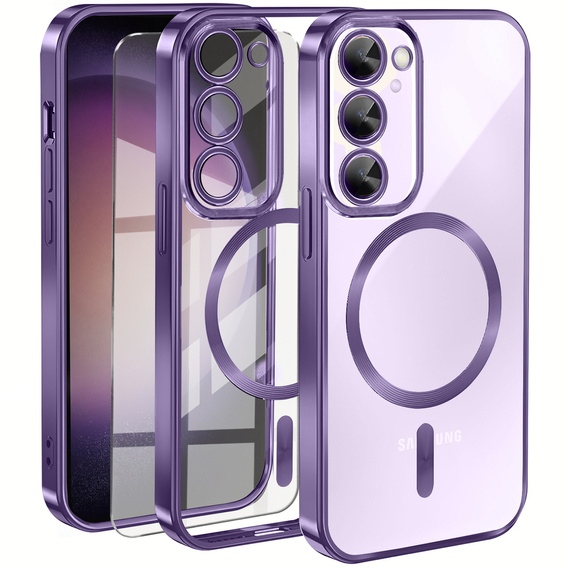 Etui do Samsung Galaxy S23, Electro MagSafe, fioletowe + Szkło na ekran