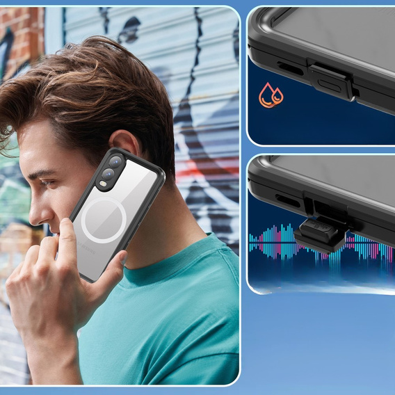 Wodoodporne etui Redpepper z MagSafe do Samsung Galaxy S25 Edge – czarne