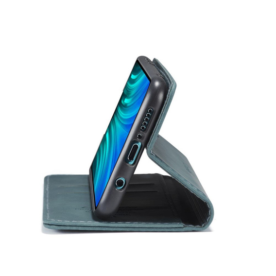 Etui CASEME do Xiaomi Redmi Note 8 Pro, Leather Wallet Case, turkusowe