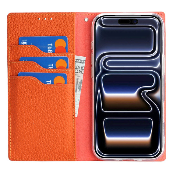 Etui z klapką Litchi Skin Grain do iPhone 17 Pro Max