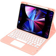 Etui z klawiaturą do iPad Air 10.9" 2022/2020 (5/4 gen.), Touchpad, różowe rose gold