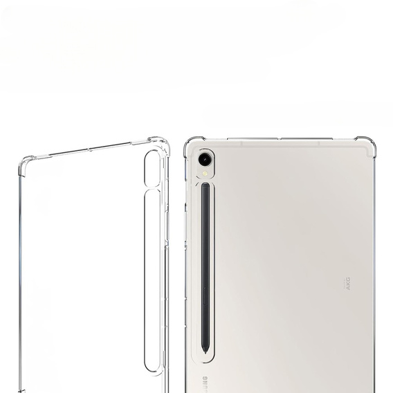 Zestaw Etui do Samsung Galaxy Tab S9, z miejscem na rysik, Silikonowe, Przezroczyste + Szkło