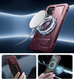 Etui pancerne do Samsung Galaxy S24, Dexnor Full Body MagSafe,  czerwone