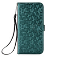 Etui Wallet Rhombus z klapką do Realme C71 – eleganckie i praktyczne, zielone
