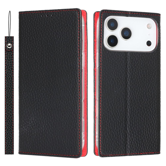 Etui z klapką Litchi Skin Grain do iPhone 17 Pro