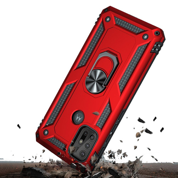 Etui pancerne do Motorola Moto G10/G30, Nox Case Ring, czerwone